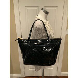 Kate Spade New York Camellia Black Patent Leather Bow Large Tote Bag $195